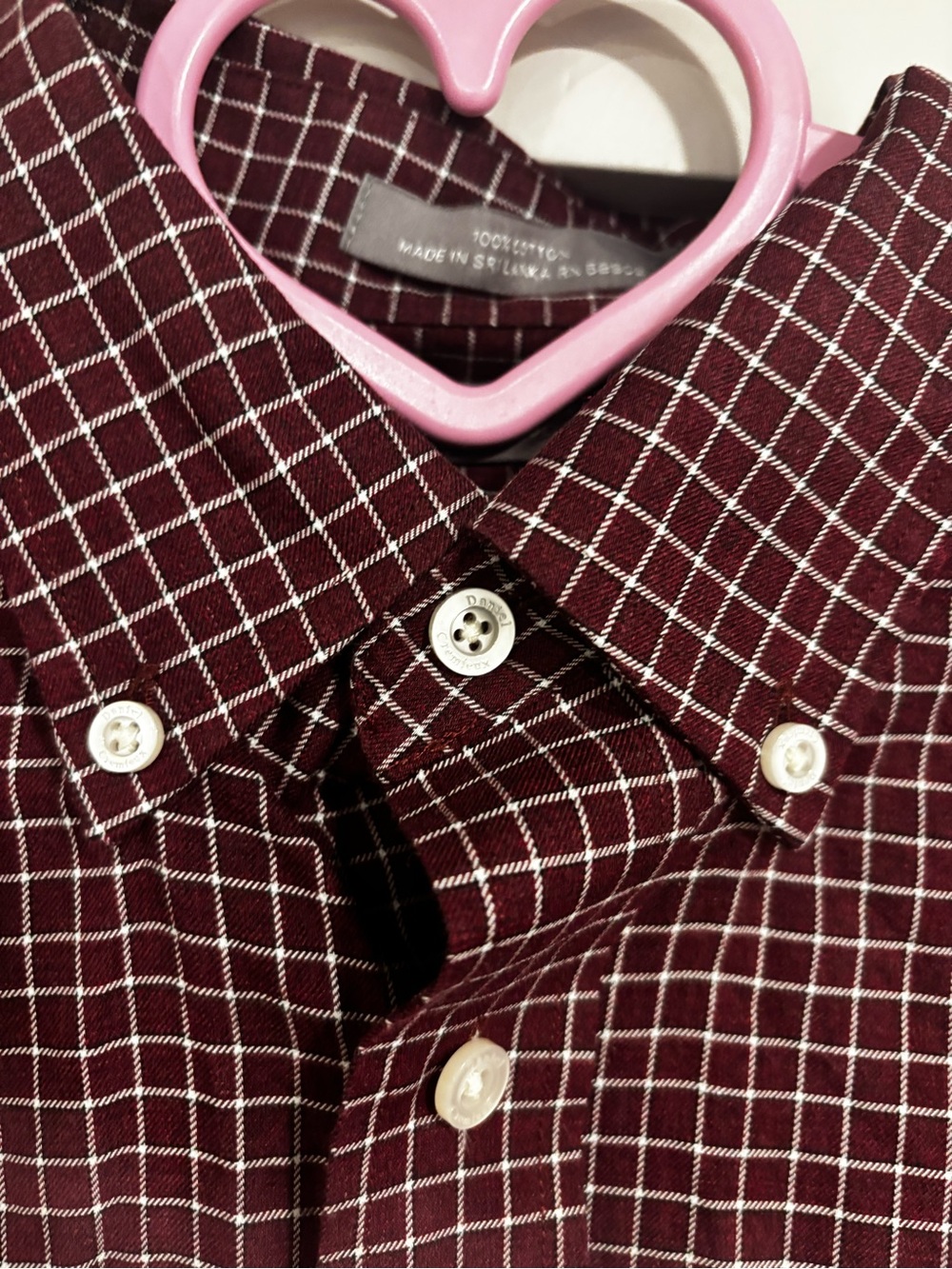 Daniel Cremieux Burgundy Checked Button-Down Shirt
